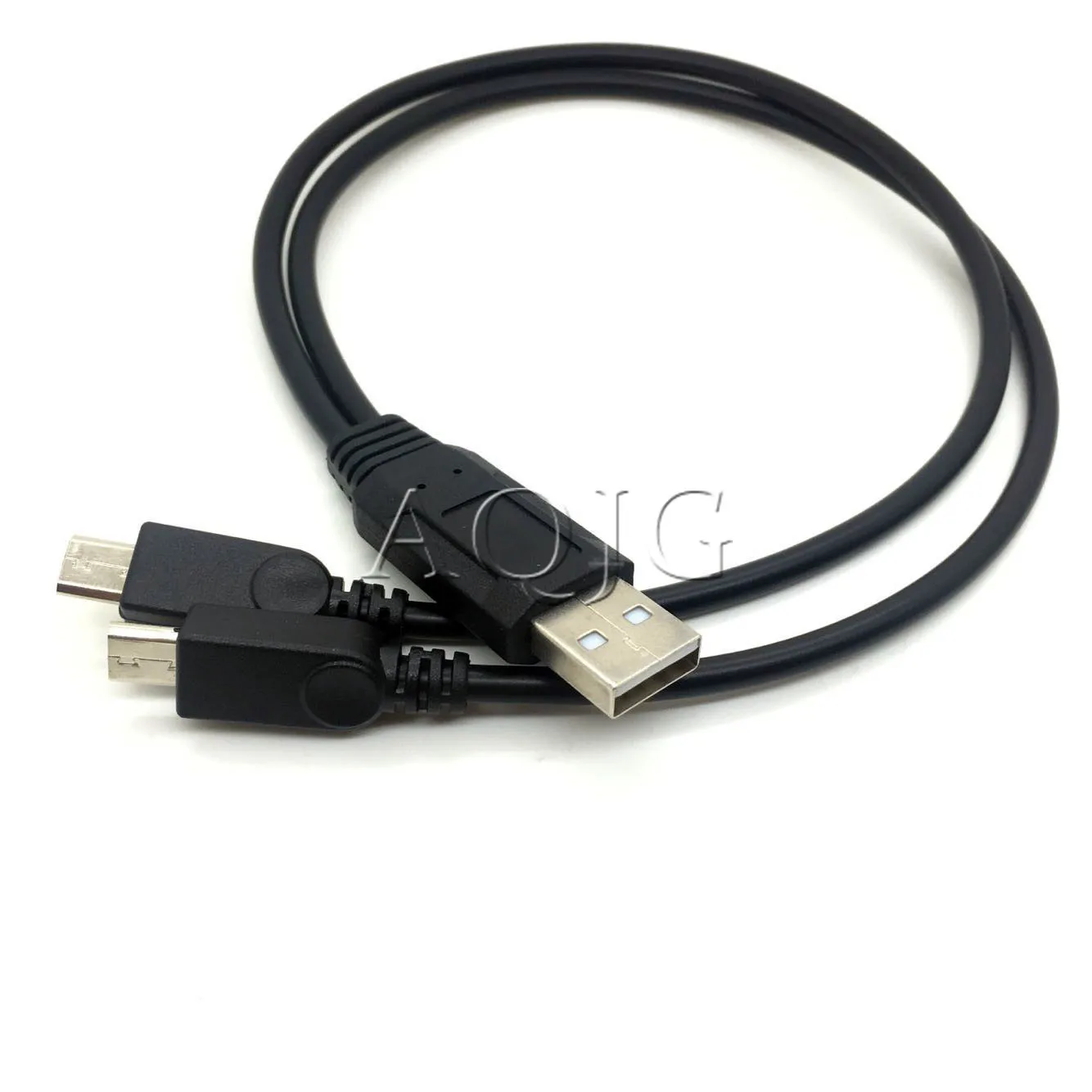 Newest 1PC Portable USB Male Universal Micro USB Dual Male Y Adapter Splitter Cable