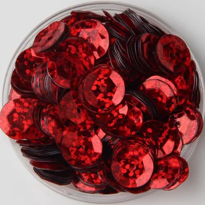 750pcs Large Round Sequins 10mm PVC Sequin Cup Round Sequins Artesanatos Acessorios Laser Red Confetti