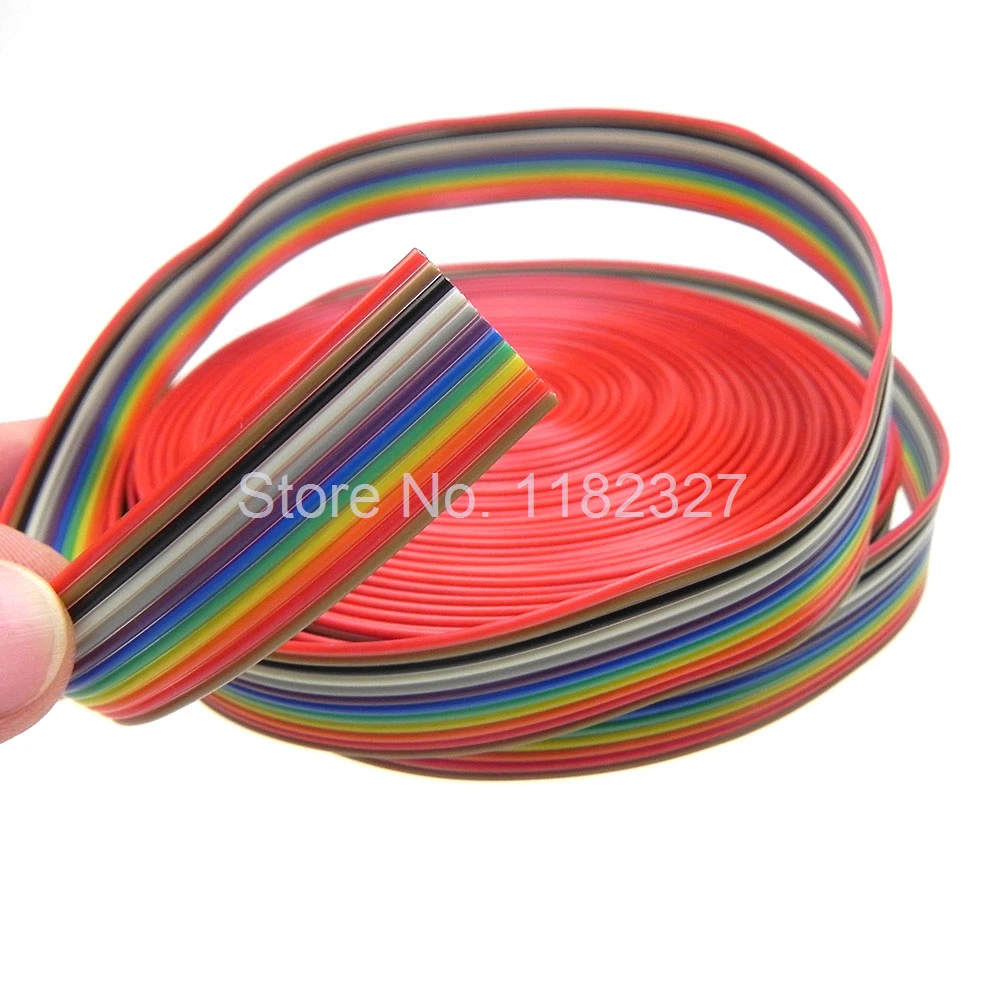 

(1 meter/lot) Drop Verzending lint kabel 12 WAY Vlakke Kleur Rainbow Ribbon Cable draad Regenboog 12 P lint kabel 1.27 MM pitch