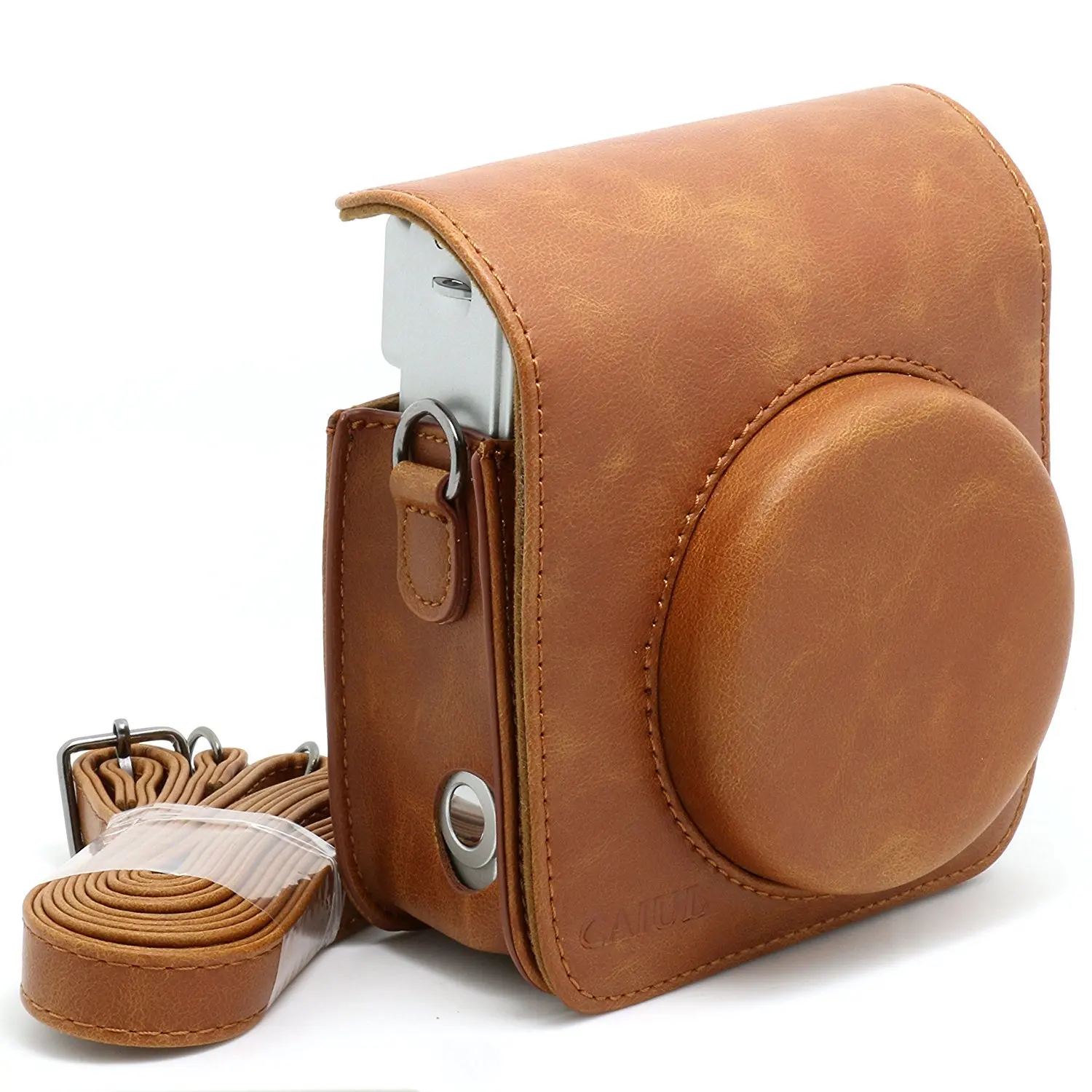 FUJIFILM Instax Mini 90 Neo Classic Camera Case PU Leather Shoulder Strap Camera Bag Crystal PVC Protective Carry Cover