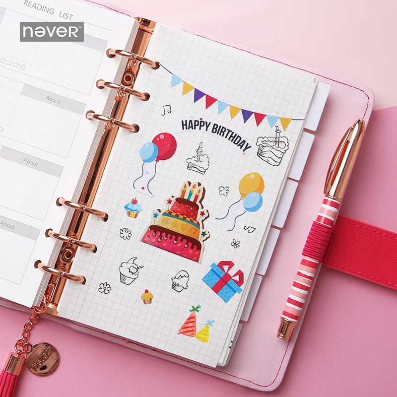 Yiwi Never Stripe Spiral Notebook A6 Personal Daily Planner Organizer Agenda Kawaii Stationery Gift Packing Office & School