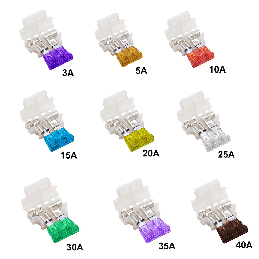 5sets Auto Standard Middle Fuse Holder + Car Boat Truck ATC ATO Blade Fuse 3A 5A 10A 15A 20A 25A 30A 35A 40A