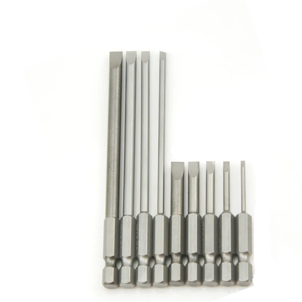 9 size/set 1/4 di pollice esagonale a testa piatta scanalata punta cacciaviti punte cacciavite elettrico set