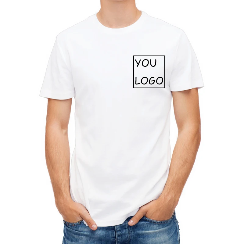 2022 Fotoverwerking Hoge kwaliteit op maat gemaakte heren T-shirt Print uw eigen ontwerp / LOGO / QR-code / foto casual t-shirt