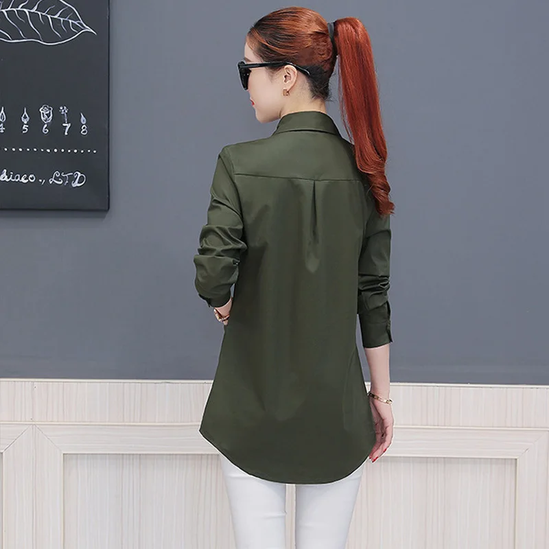 Korea Style Women Blouse Shirts Elegant Women Cardigan Tops Solid color Casual Shirt Blouses Feminina Shirt Tops