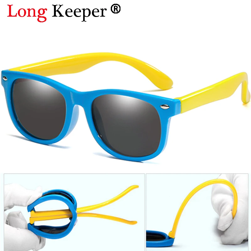 LongKeeper TR90 Kids Polarized Sunglasses Boys Girls Baby Infant Sun Glasses Silicone Safety UV400 Eyewear Child Shades Gafas