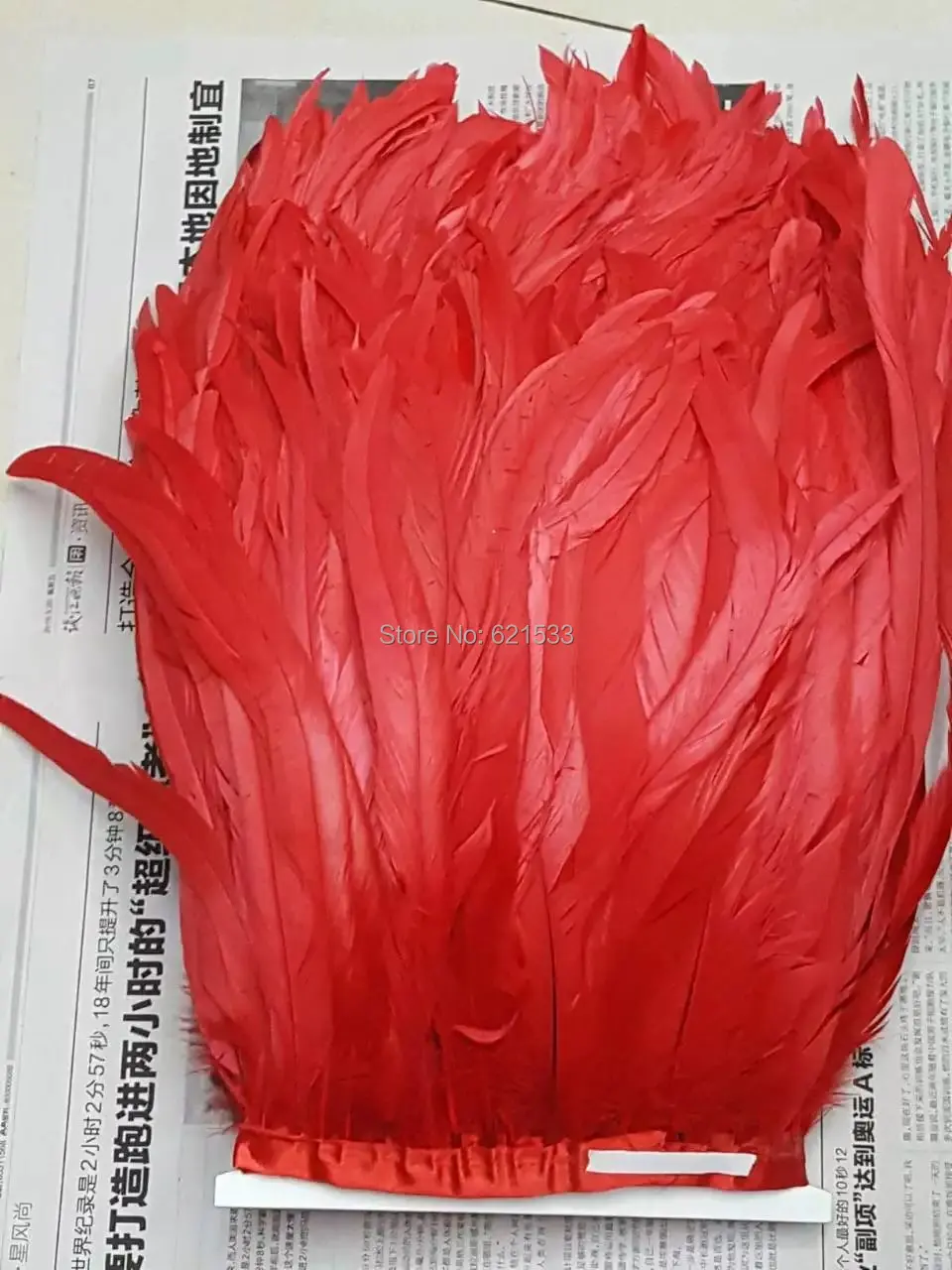 10Meters/lot!30-35cm Wide Red Colour Coque Tail Feather Trim/Rooster Tail feather fringe/ Feather trimming For Carnival Costume