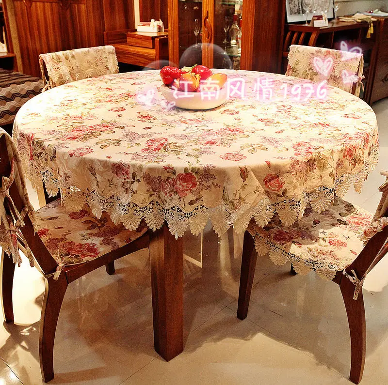 

High-grade water-soluble fabric edge Artex tablecloths / table cloth / tea table cloth chair pad printing tablecloths Continenta