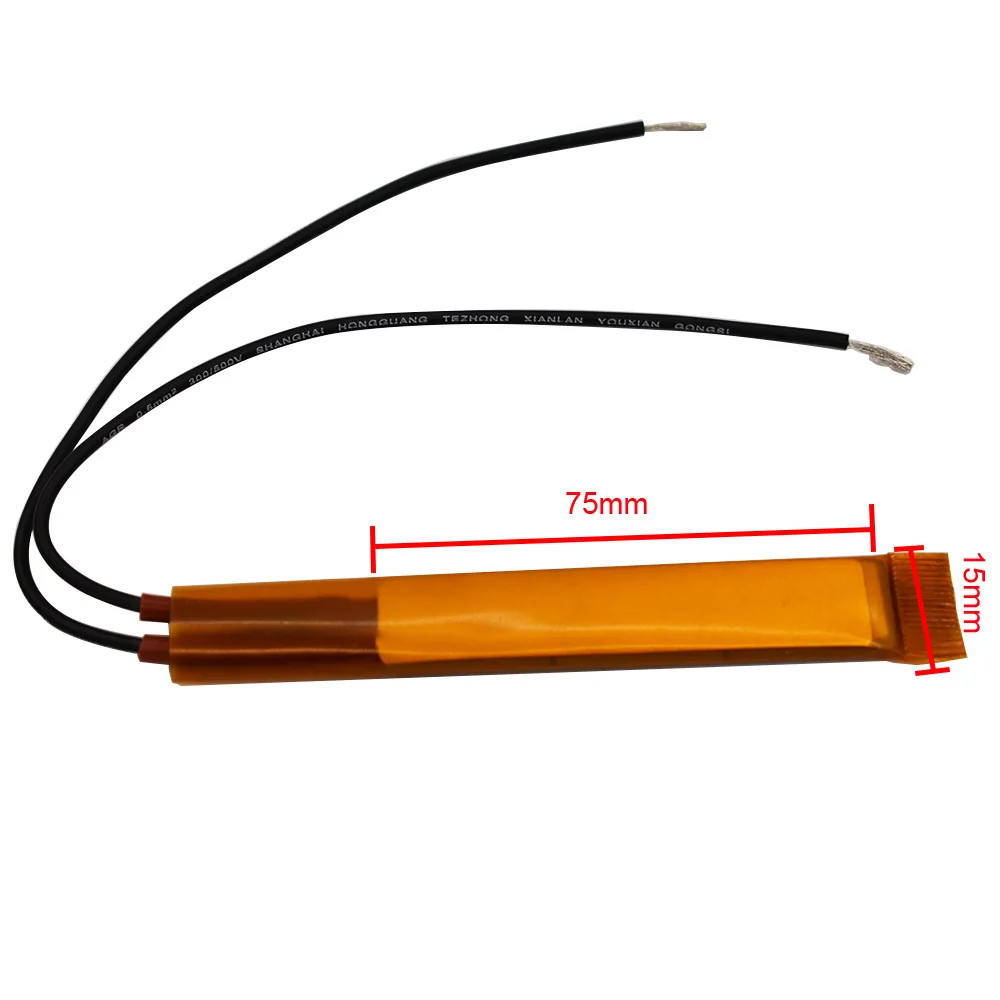 5PCS/LOT 75x15x3.5mm PTC Heating Element 12V/24V/110V Thin Film Heater Thermostat Aluminum Shell Ceramic Heater Heating Plate