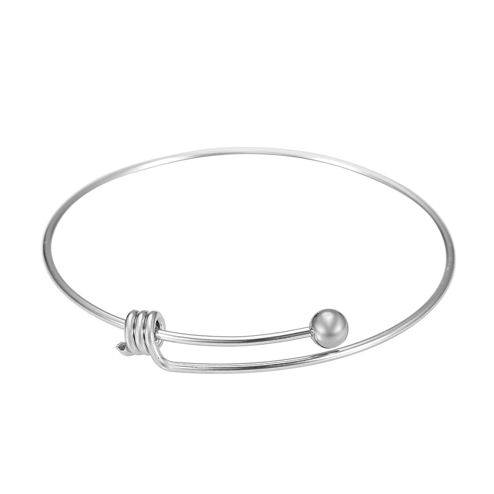 

MJB0530 Fashion Jewelry Bangle for DIY,Metal 316L Stainless Steel Bracelet Bands Adjustable Wire Bangle