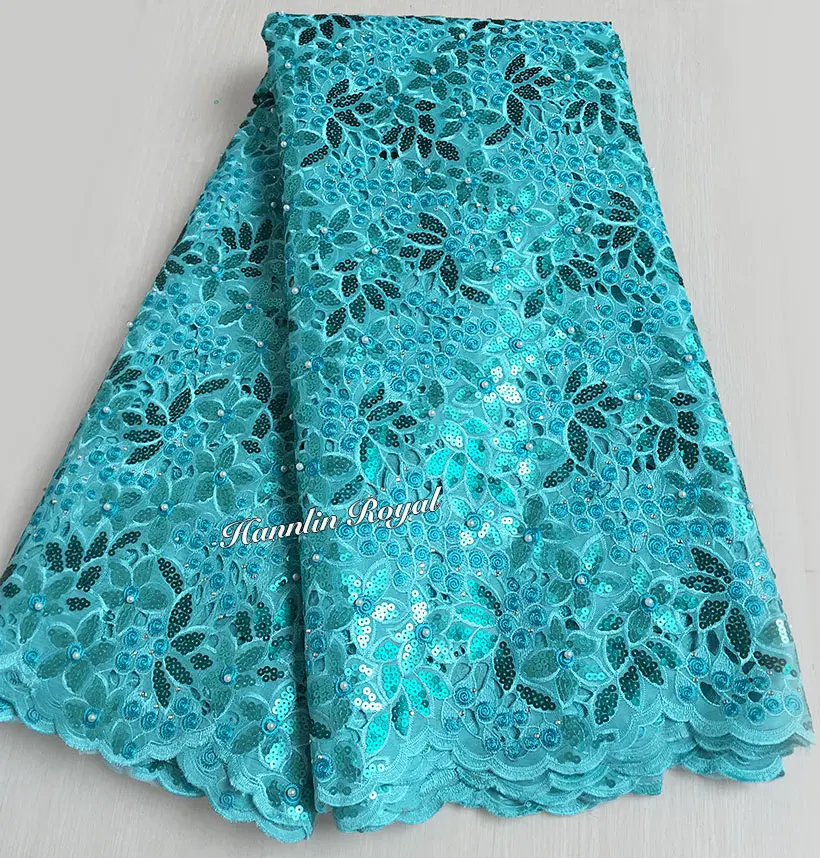 5 yards Handcut lace fabric African organza lace with lots of sequins high quality and exclusive for wedding big occasion