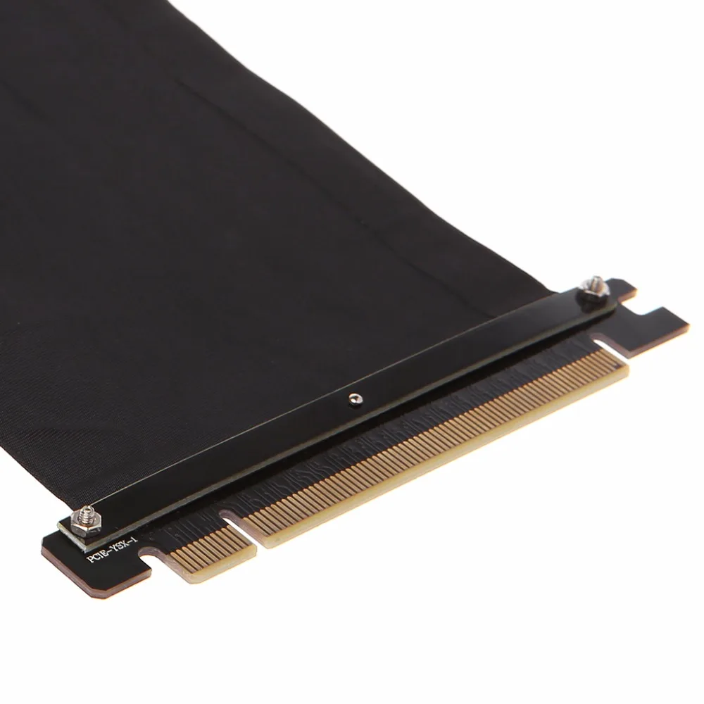 PCI Express PCI-e 3.0 16x High Speed Riser Card Flexible Extension Cable Adapter Angled Black