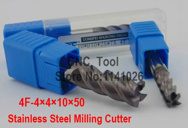 

carbide cutter 4F-4*4*10*50MM Special stainless steel alloy milling cutter , CNC milling machine, CNC milling tools, Nc tool