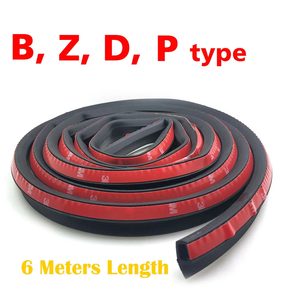 

6Meter Z D P B type 3M adhesive car door rubber seal Sound Insulation noise insulation car door weatherstrip