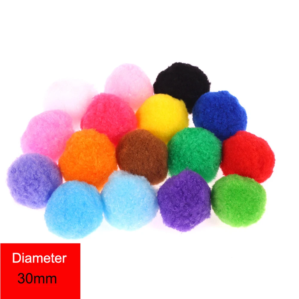 

New! 10pcs/lot Pompom 30mm Mini Fluffy Soft Pom Poms Pompones Ball Furball Handmade Crafts DIY for Home Decor Sewing Supplies