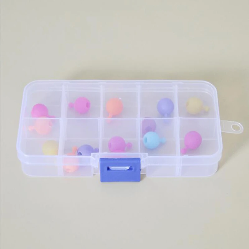 Plastic storage box 10 lattice dismantling transparent hardware button fishing accessories jewelry solid beads electric