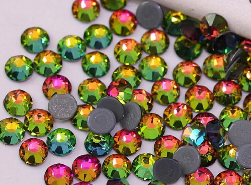 

loose flat back 16 cutting with 8 big and 8 small facets rhinestone hot fix color Vitrail Medium ss16 ss20 shiny free shipping