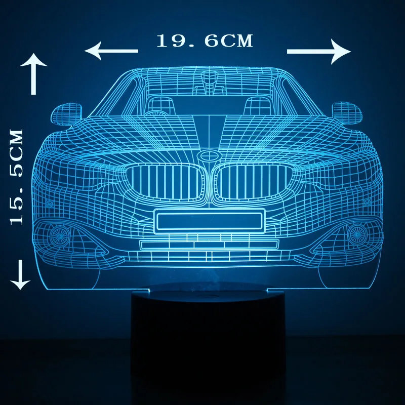 New Bmw 3d Colorful Led Small Night Light Smart Home Usb Power Atmosphere Child Toy 3d Light Fixtures Usb Led Kids Lamp