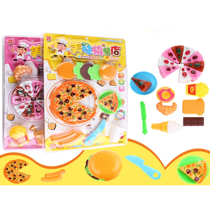 pretend play children Kitchen toy Simulated Cake pizza Dessert DIY Scene simulation parent-child interaction children Gifts