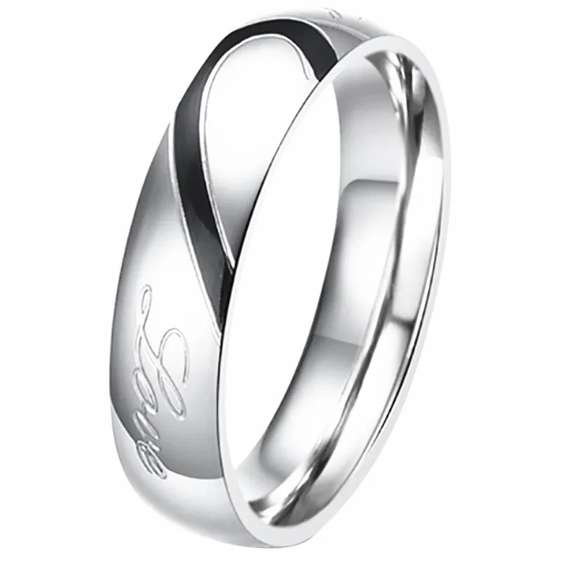 Boniskiss 2020 Rings For Men Women Stainless Steel Wedding Ring Female Italian Jewelry Lovers Heart Joyas En Acero Inoxidable