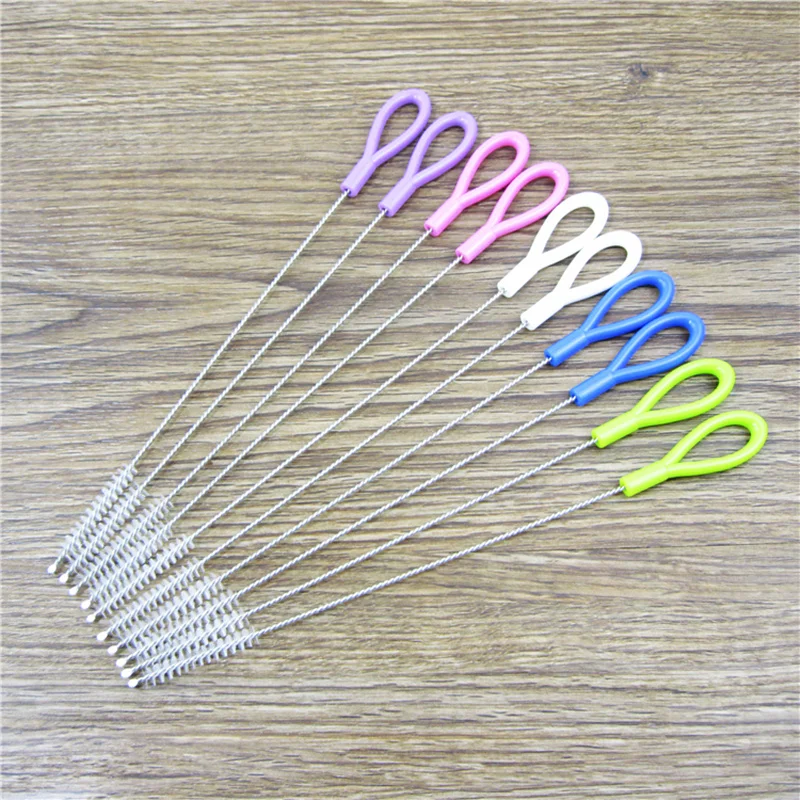 

Stainless Steel Handle Brushes Soft Hair Cleaning Tool Baby Milk Feeding Bottle Drink Water Cup Straw Washing Brush F20173916