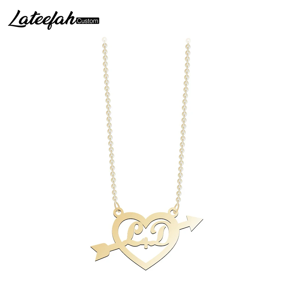 Lateefah Personality Stainless Steel Heart Pendant Custom Necklaces For Women Couple Forever Jewelry Gifts