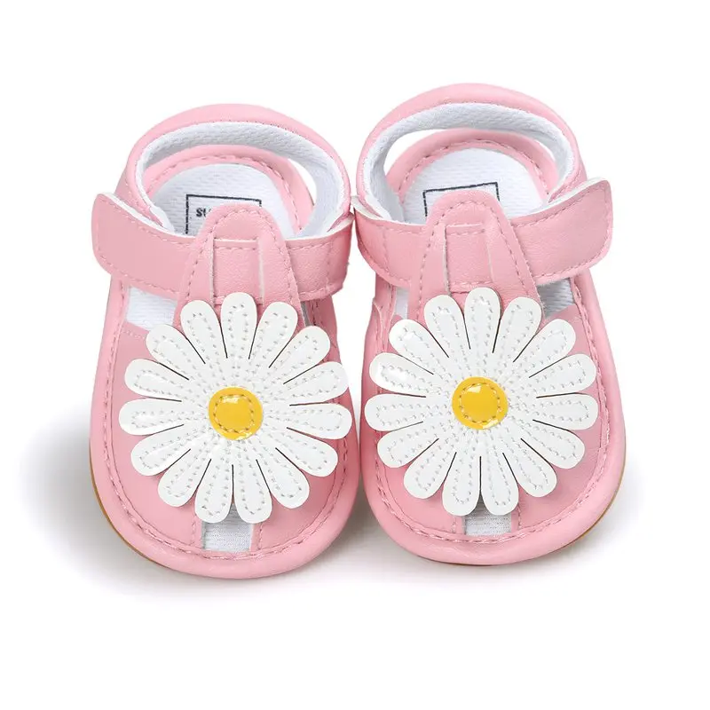 

2019 summer female baby 0-1 baby soft rubber Baotou anti-kick toddler shoes soft rubber sole breathable non-slip