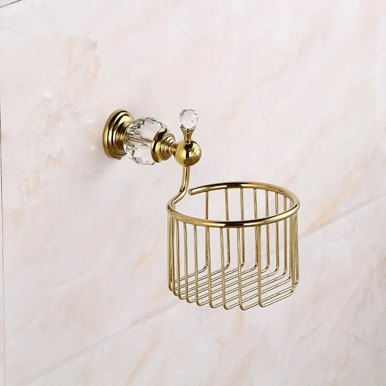 

Gold brass crystal bathroom Paper Holders