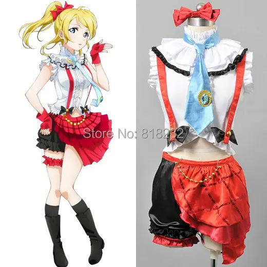 

Love Live Bokura wa Ima no Naka de OP1 Eli Ayase Uniform Tops Dress Outfit Anime Cosplay Costumes