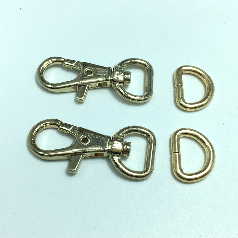 

Gold 1/2" D-Rings and Gold 1/2"Swivel Snap Hooks