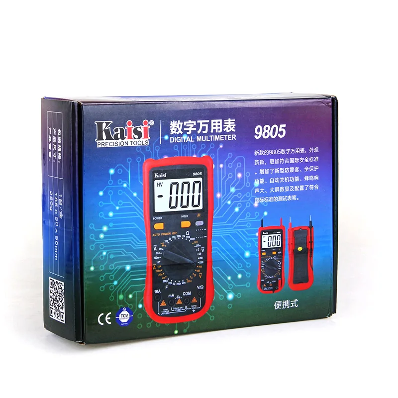 Kaisi 9805 Professional Digital Multimeter Automatic Range Anti Burning  Measurement Tester Multimeter Ammeter for Phone Repair