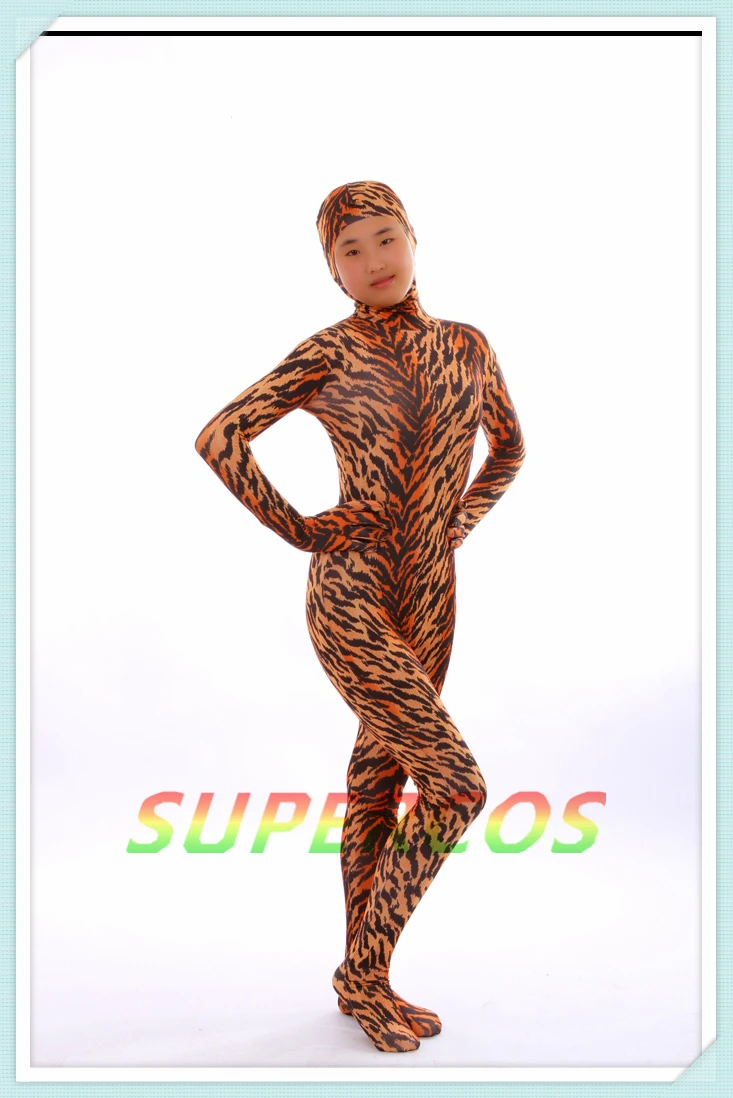 Free Shipping! New Leopard Spandex Open Face Zentai Suit Halloween Cosplay Costume ,Perfect customized for you!