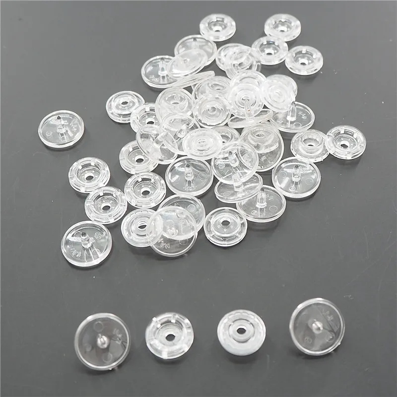 Chengkai 1000sets Clear Kam T5 size 20 12.4mm Plastic Resin Snaps Buttons Diaper Transparent Nappy Fasteners