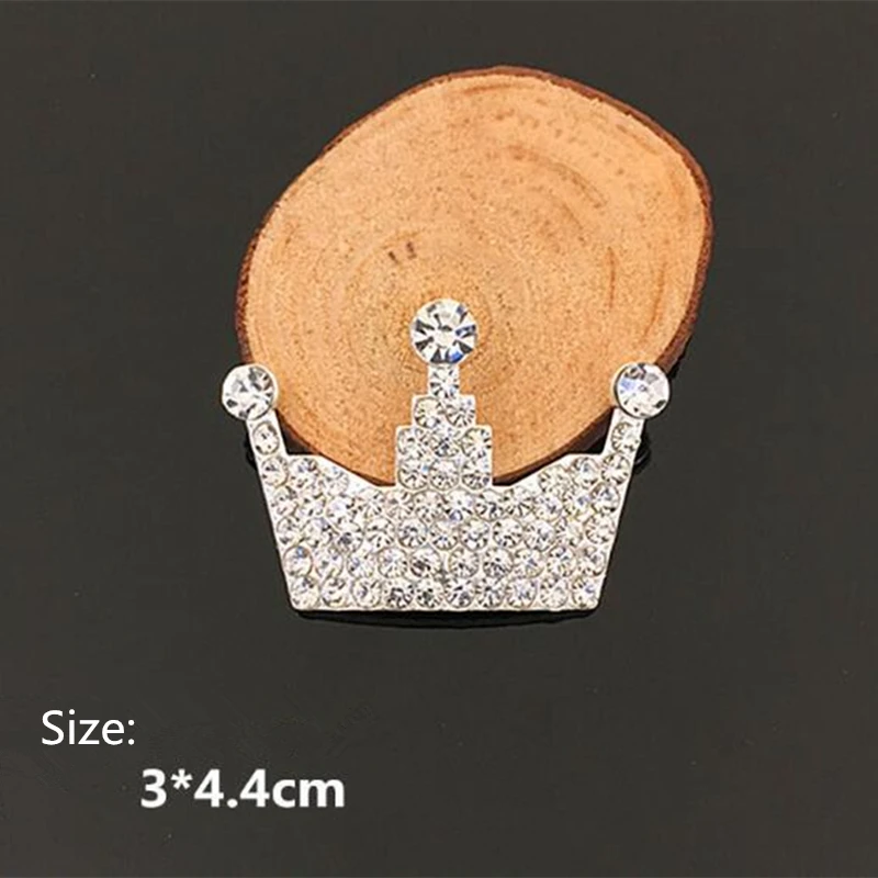 Crown Shape Crystal Metal Rhinestone Button Flat back Decoration DIY Crafts