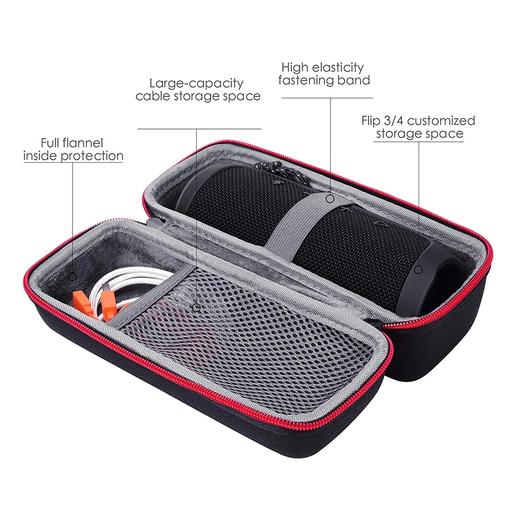 Caso duro do curso de eva para jbl aleta 1/aleta 2/aleta 3/aleta 4 alto-falante portátil de bluetooth à prova de salpicos