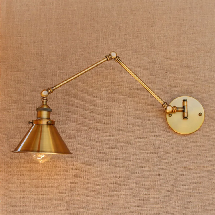 

E27 110v 220v Vintage Industrial Wall Lamp Iron Retro Loft Long Arm Wall Light For Bathroom Indoor Living room Bedroom Luminaire