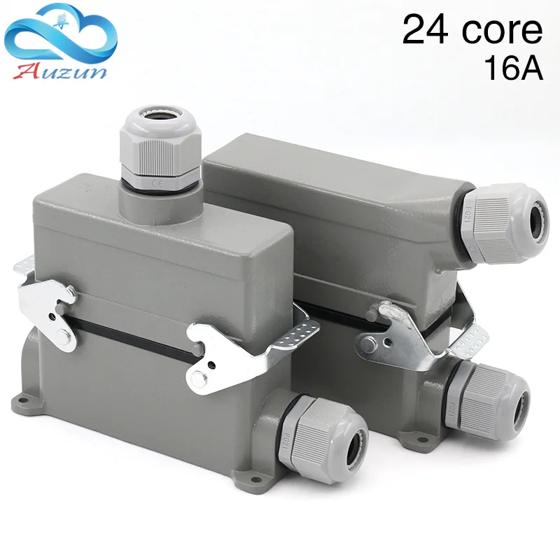 HDC-HE-24-3/4 Heavy Duty connector 24 pins with high base Waterproof Aviation industry plug socket 500V 16A