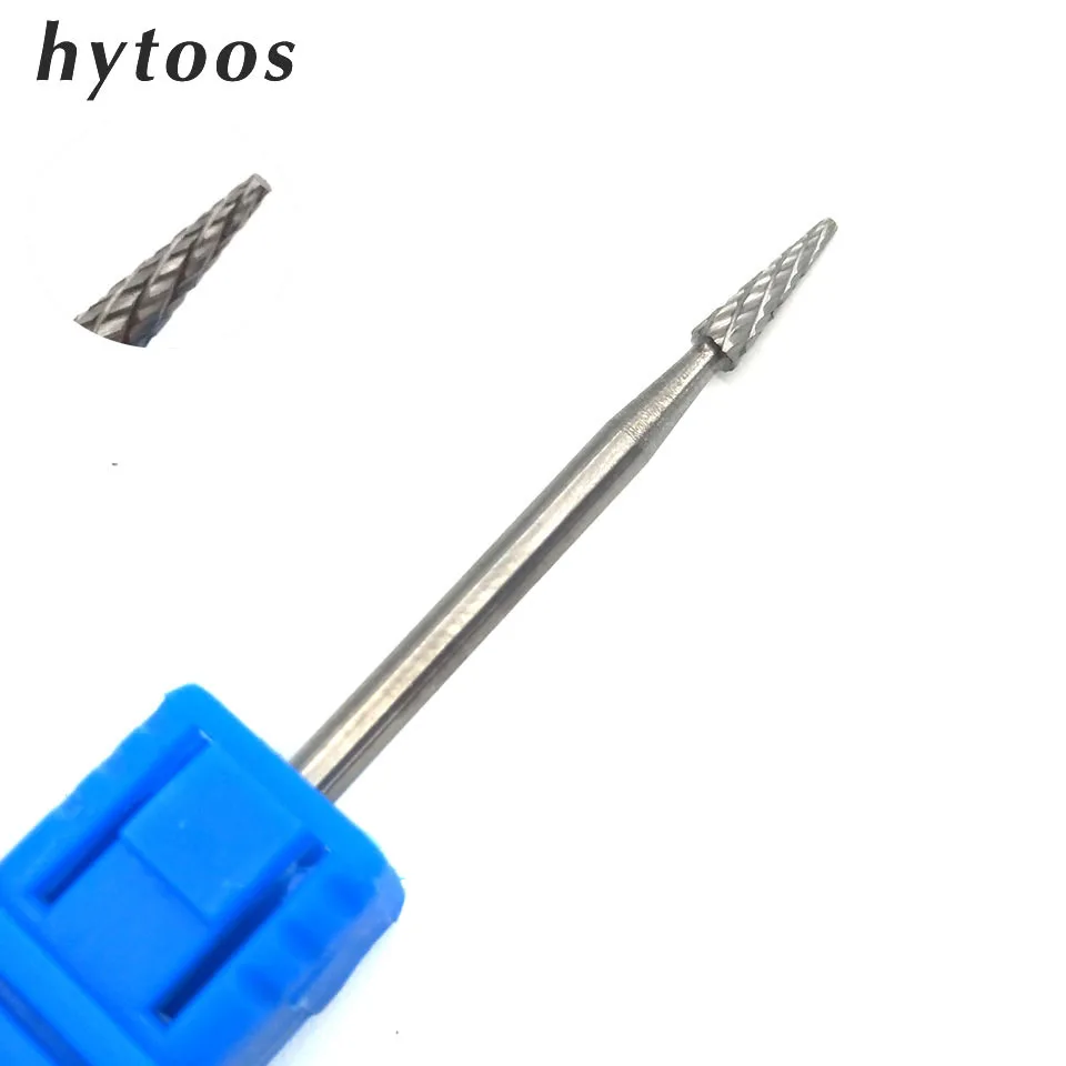 

HYTOOS Tungsten Carbide Nail Drill Bit 3/32" Rotary Cuticle Clean Burr Milling Cutter For Manicure Nail Drill Accessories-M0208