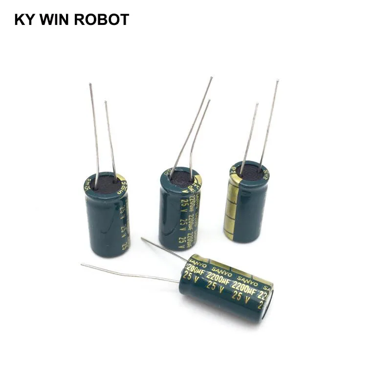 10 pcs Aluminum electrolytic capacitor 2200 uF 25 V 10 * 20 mm frekuensi tinggi Radial Electrolytic kapasitor