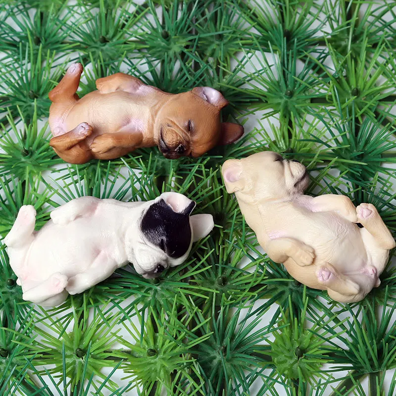 Oenux Schöne französische Bulldogge, Tiere, süßer Welpe, Schlaf, fauler Hund, Actionfiguren, Modellfigur, PVC, Heimdekoration, Bildungsspielzeug – Detail 17