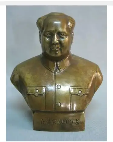 Copper Brass CHINESE crafts decoration collectable Brass Statue: Mao Zedong Pure copper metal sculpture Statue