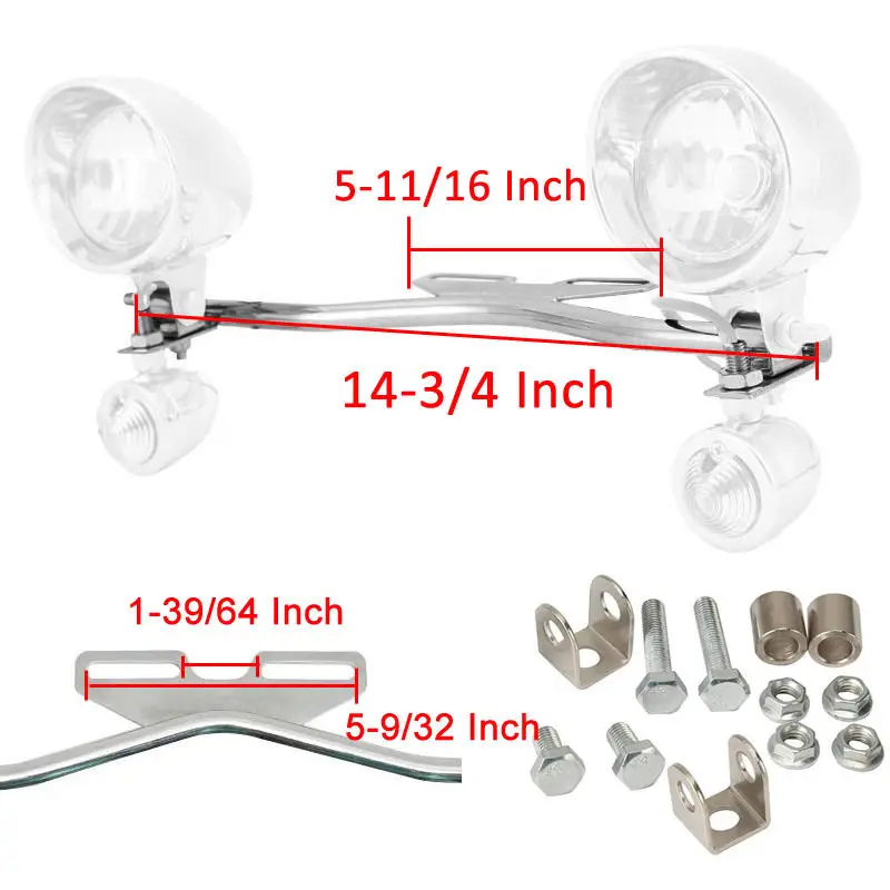 Motorcycle Driving Passing Lamp Spot Light Bar + Screw For Suzuki Boulevard Marauder M109R M50 M90 M95 C109R C50 C90 S40 Chopper