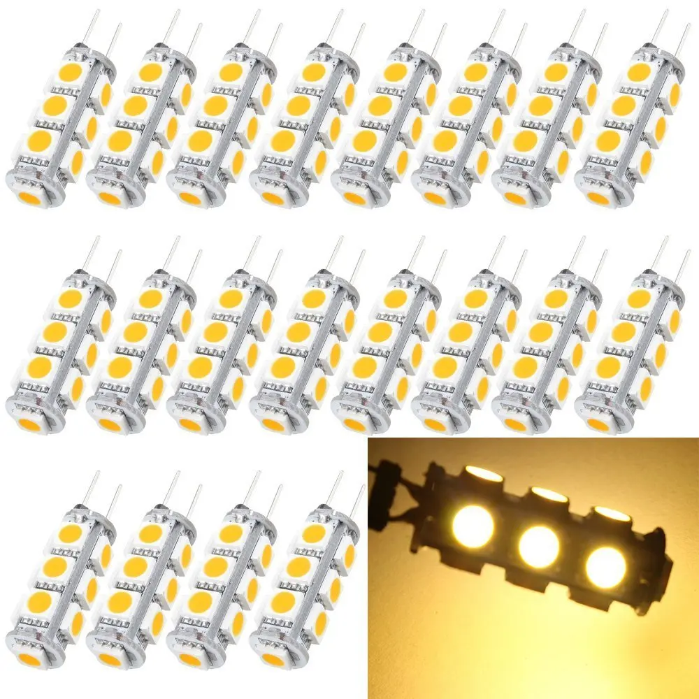 

10X Warm White G4 5050 13 SMD LED Home Reading led Light Cabinet Marine Boat Bulb Lamps Led Light Bulbs 30W Bulb DC12V