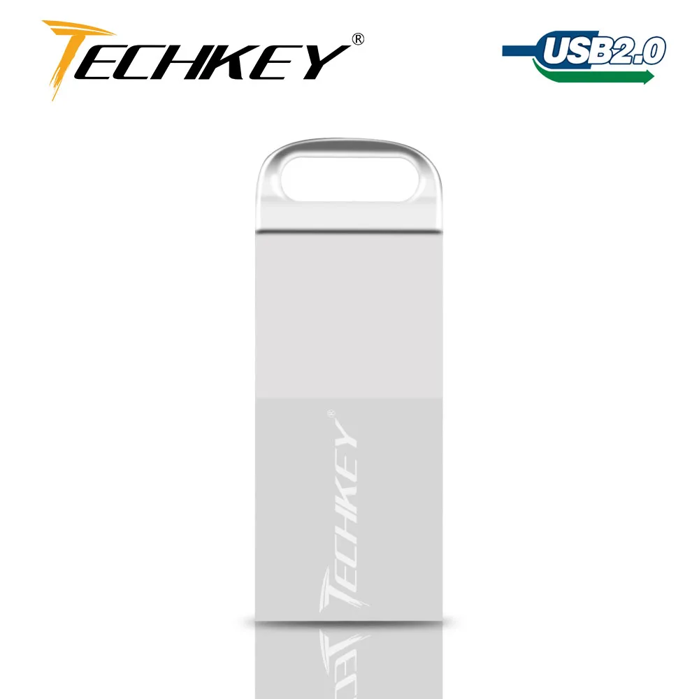 

new TECHKEY USB flash drive 64gb pen drive 32gb 16gb mini metal memory memoria cel usb stick 8gb 4gb gift pendrive u disk