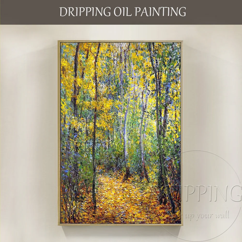 

Free Shipping High Quality Claude Monet Artwork Impression Wood Lane Oil Painting on Canvas Hand-painted Wood Lane Oil Painting