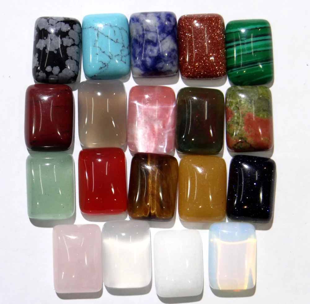 Wholesale Fashion Hot Selling Top Quality Natural Stone square Cabochon 10x14mm Stone Bead 50pcs/lot Free Shipping