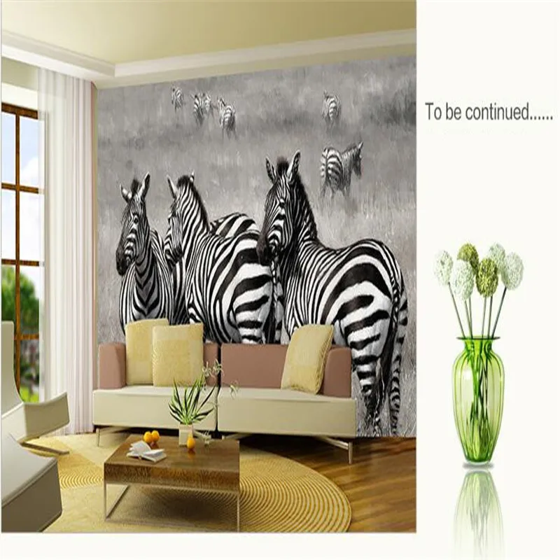 beibehang Customize 3d photo wallpaper European simple zebra photographs television living room sofa wall mural wallpaper