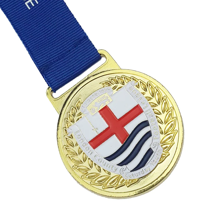 Gold Medal with Soft Enamel, Cheap Award Medal, 50mm Diamter, Football Medal