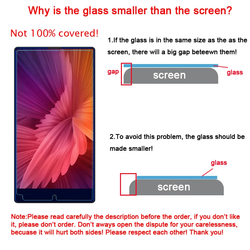 5.5 inch Vkworld Mix Tempered Glass 100% Original Premium 9H 2.5D Screen Protector Film For Mix Phone (Not Full Cover)