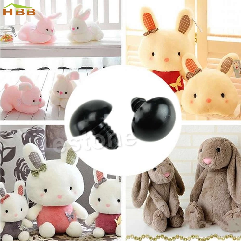 New 20PCS 6-20mm Plastic Black Safety Eyes For Teddy Bear/Dolls/Toy Animal/Felting #330